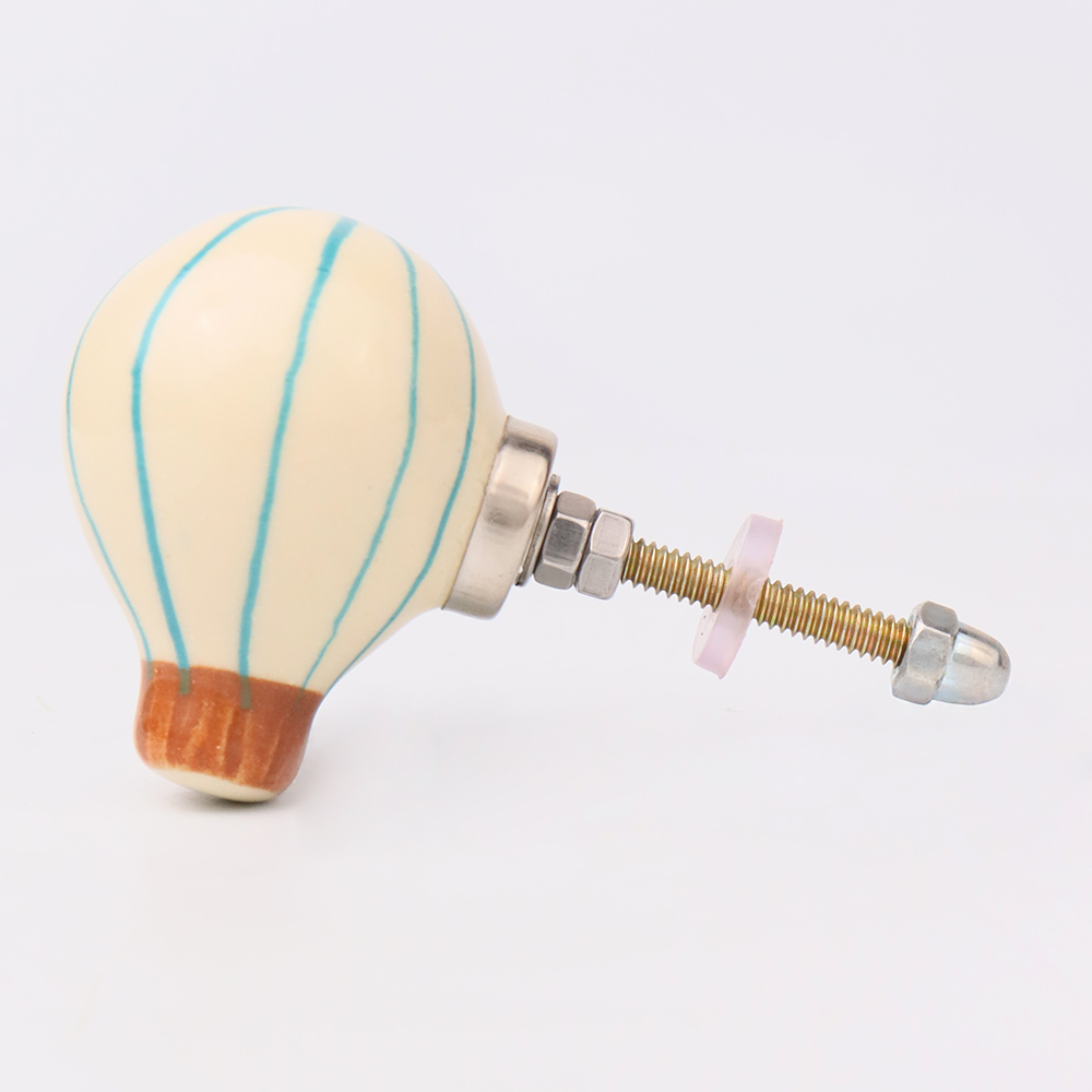 Blue Ceramic Hot Air Balloon Modern Kids Drawer Knob