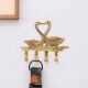 Handmade Two Brass Swan with 4 Hooks Crafted Key Holder