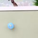 Turquoise White Tiny Star Pattern Cabinet Knobs