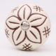 Cream Etched Floral Ceramic Dresser Knob