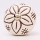 Cream Etched Floral Ceramic Dresser Knob