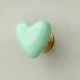Green Tiny Heart Ceramic Cabinet Knobs