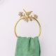 Brass Towel Hanger With Bird Figurine