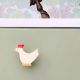 Handmade White Wooden Hen Drawer Knobs