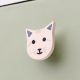 Peach Wooden Cute Cat Face Knob for Kids Drawer
