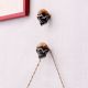 Brown Man Face Skull Resin Wall Hooks-2 Pieces