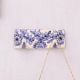 White Blue Floral Pattern Mounted Wall Hook Adhesive+(Screw)