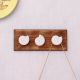 White Shell Flat Ceramic Wooden Wall Hook