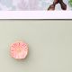 Pink Golden Flower Flat Ceramic Drawer Knob