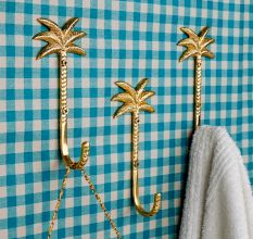 Golden Brass Tree Wall Hooks For Hanging- Pack of 3
