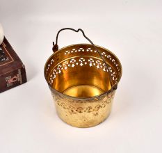 Vintage Handmade Finest Brass Flower Bucket for Decoration