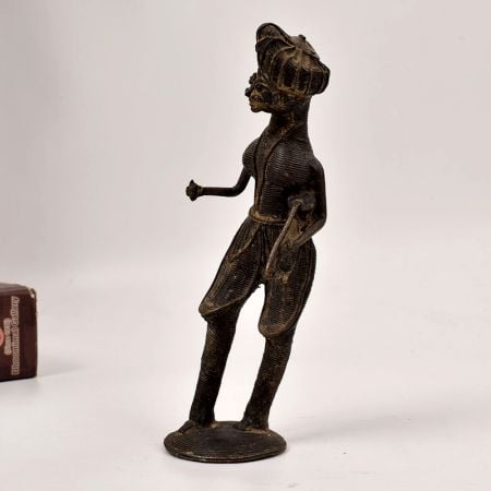 Handmade Vintage Brass Musician Man Tribal Art Statue