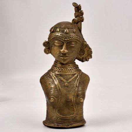 Tribal Art Finest Brass Goddess Parvati Bust Statue for Decor
