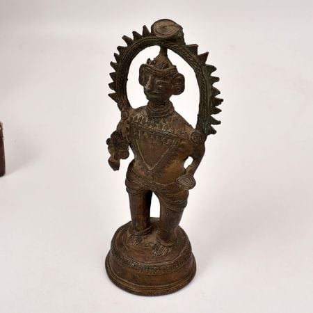 Handcrafted Vintage Brass Tribal God Statue for Home Decor