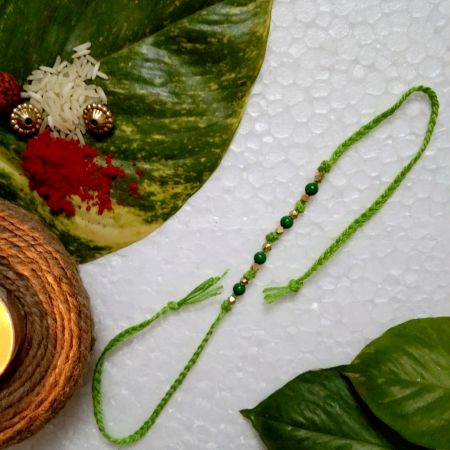 Traditional Rakhi with Brass, Acrylic Beads
