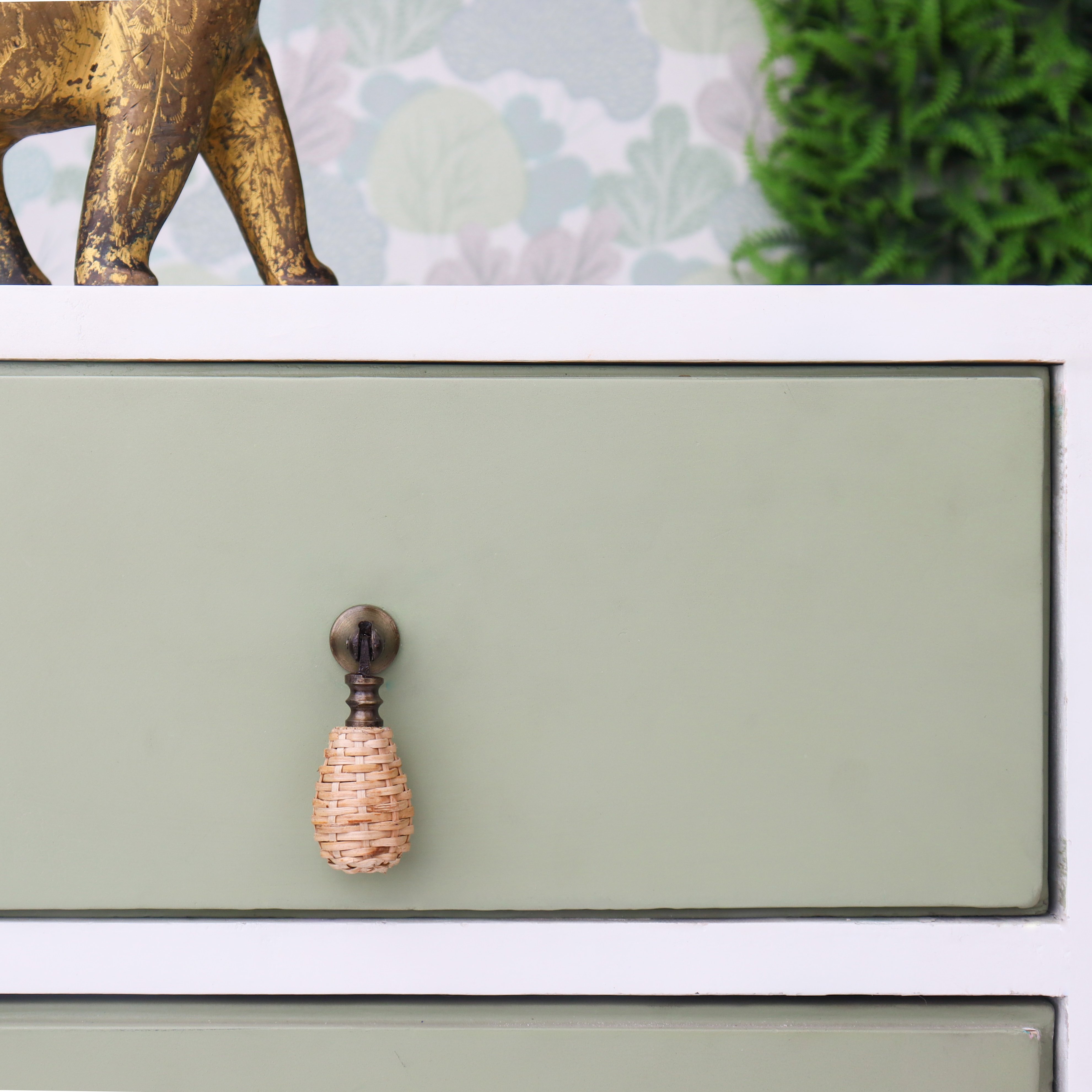 Natural Rattan Drop Cabinet Drawer Knobs