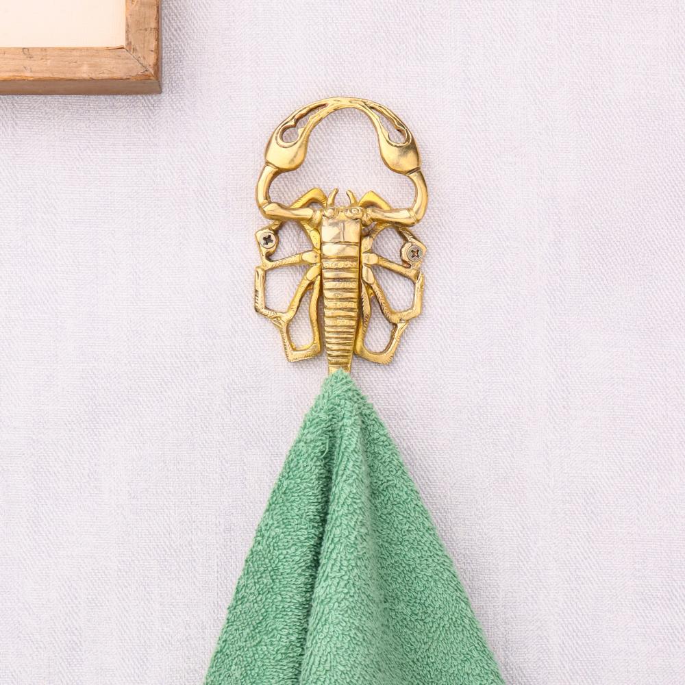 Golden Brass Scorpion Design Wall Hook For Hanging