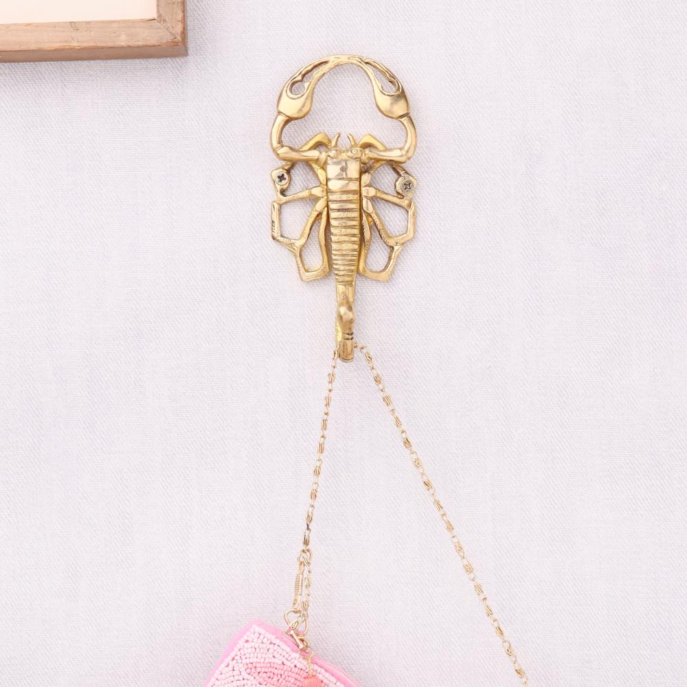 Golden Brass Scorpion Design Wall Hook For Hanging