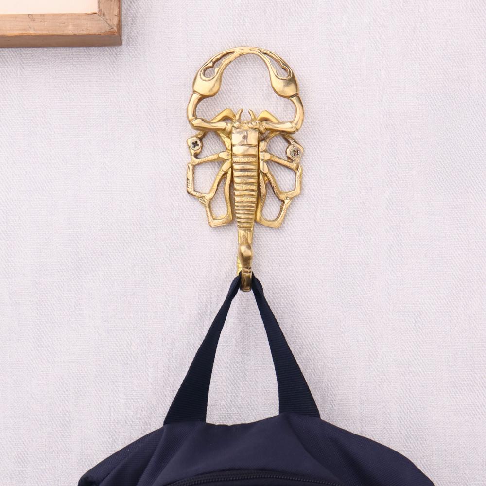 Golden Brass Scorpion Design Wall Hook For Hanging