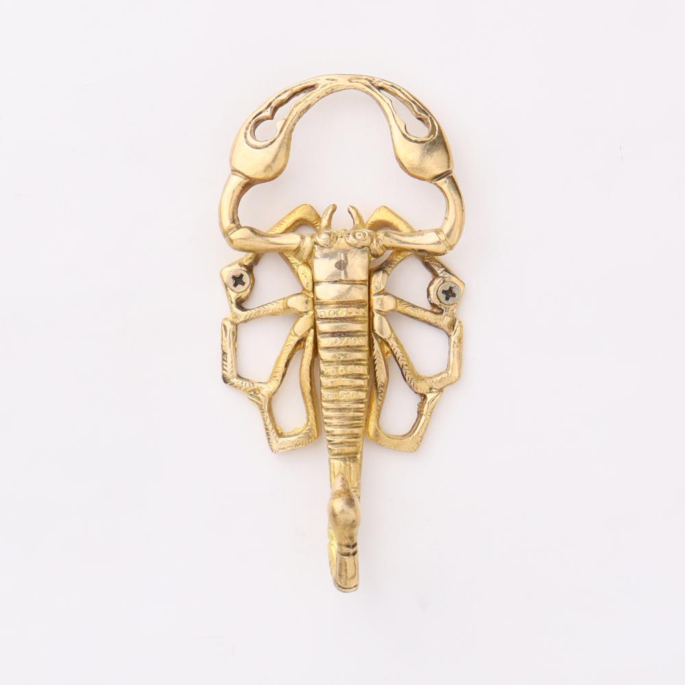 Golden Brass Scorpion Design Wall Hook For Hanging
