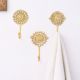 Brass Floral Pattern Pack of 3 Key Hooks for Wall