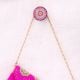 Pink Button Wooden Wall Hook