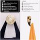 Gold Embroidered Metal Wall Hooks-3 Pieces