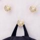Gold Embroidered Metal Wall Hooks-3 Pieces