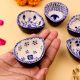 6 Pieces Designer Blue and White Ceramic Diwali Diya For Mandir Decoration