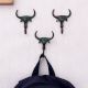 Bronze Tribal Bull Face Wall Hooks-Pack of 3
