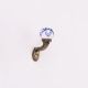Blue Floral Ceramic Metal Wall Hooks With Antique Finish-Pack of 6