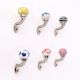 Multicolor Ceramic Metal Wall Hooks With Silver Finish-Pack of 6