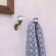 Multicolor Ceramic Metal Wall Hooks With Antique Finish-Pack of 6