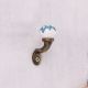 Multicolor Ceramic Metal Wall Hooks With Antique Finish-Pack of 6