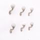 Solid White Ceramic Metal Wall Hooks With Silver Finish-Pack of 6
