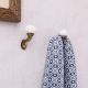 Solid White Ceramic Metal Wall Hooks With Antique Finish-Pack of 6