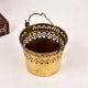 Indian Handmade Jali Work Brass Flower Bucket for Decor