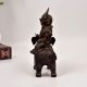 Vintage Brass Statue of God Indra Riding on Elephant for Decor