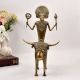 Vintage Finest Brass Statue of God Figure Riding Ox for Decor