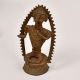 Handcrafted Sitting Lord Ganesha Brass Statue in Tribal Art
