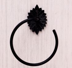 Vintage Black Aluminum Towel Ring For Bathroom