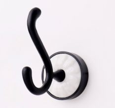 Decorative Black White Aluminum Ceramic Towel Wall Hook