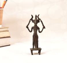Handmade Folk Brass Tribal Lord Shiva Statue for Decoration