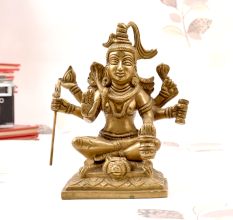 Handmade Vintage Brass Lord Shiva Statue in Himalayan Art