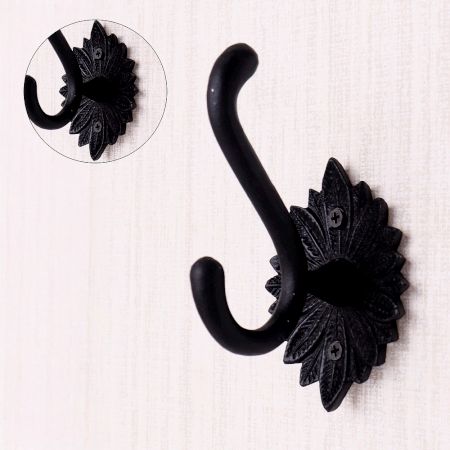 Decorative Black Aluminum Towel Wall Hook