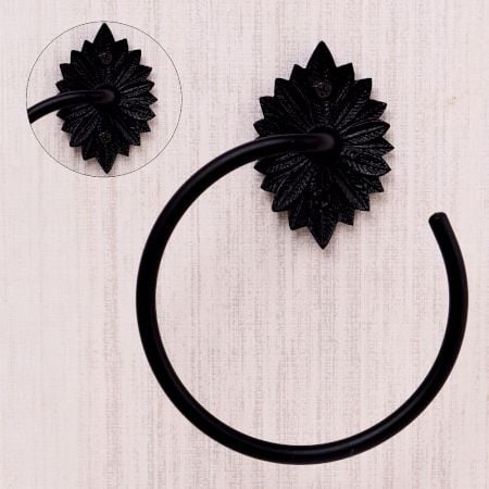 Vintage Black Aluminum Towel Ring For Bathroom