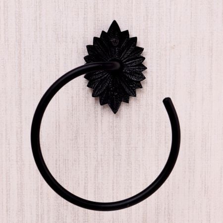 Vintage Black Aluminum Towel Ring For Bathroom