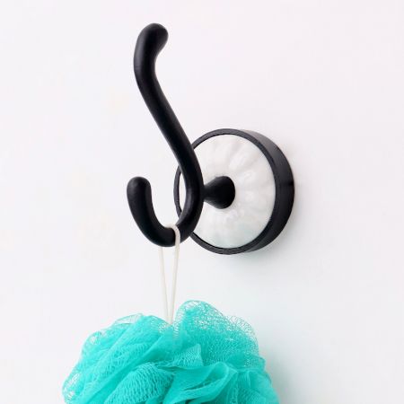 Decorative Black White Aluminum Ceramic Towel Wall Hook