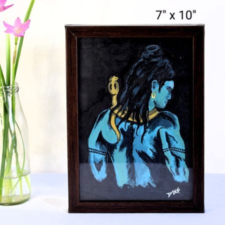 Divine Silence Lord Shiva Acrylic Painting on Paper by Artist Dimpana | 7 x 10 Inches