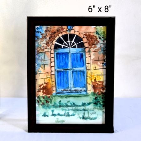 The Mini Door Watercolor Painting on Paper by Artist Dimpana |6 x 8Inches